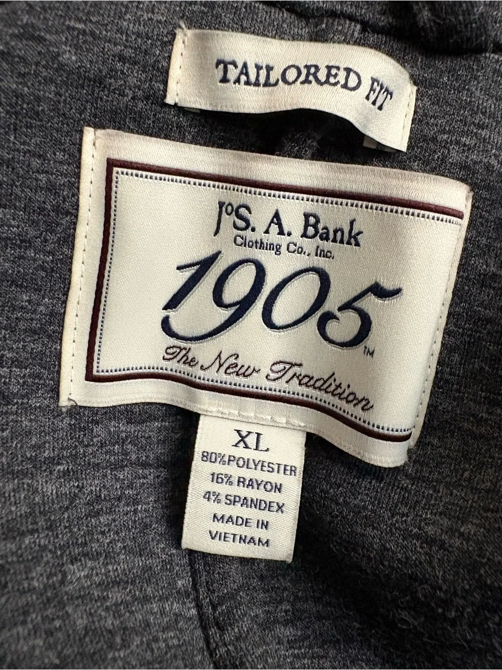 Jos A Bank Men’s Grey Knit Jacket Sport Coat Size XL